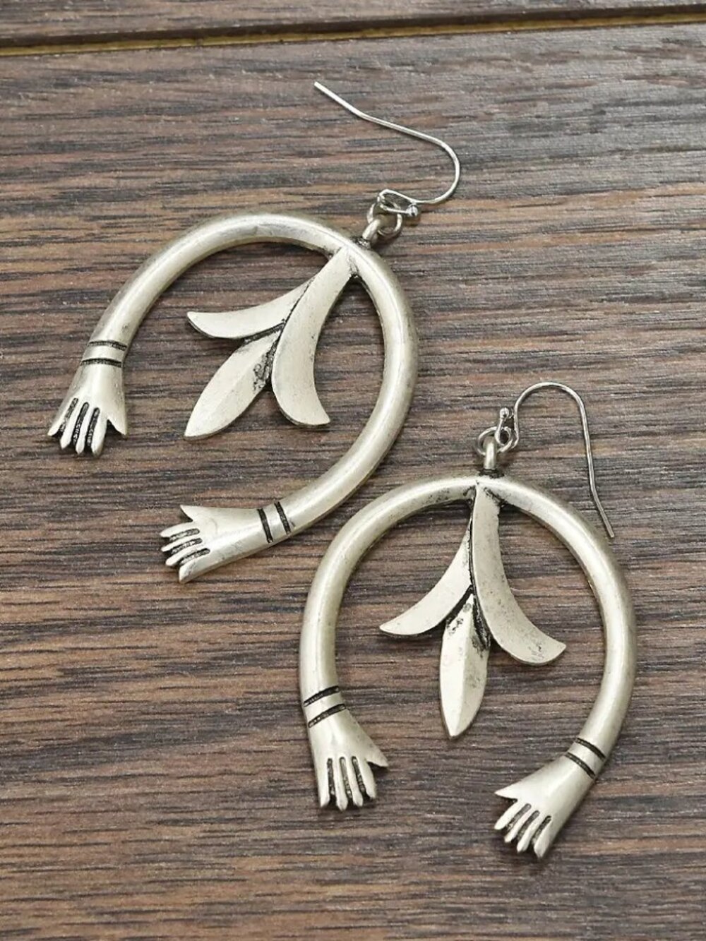 Silver Horseshoe Hoop Earrings Western Boho Rodeo Southwestern Cowgirl Dangles